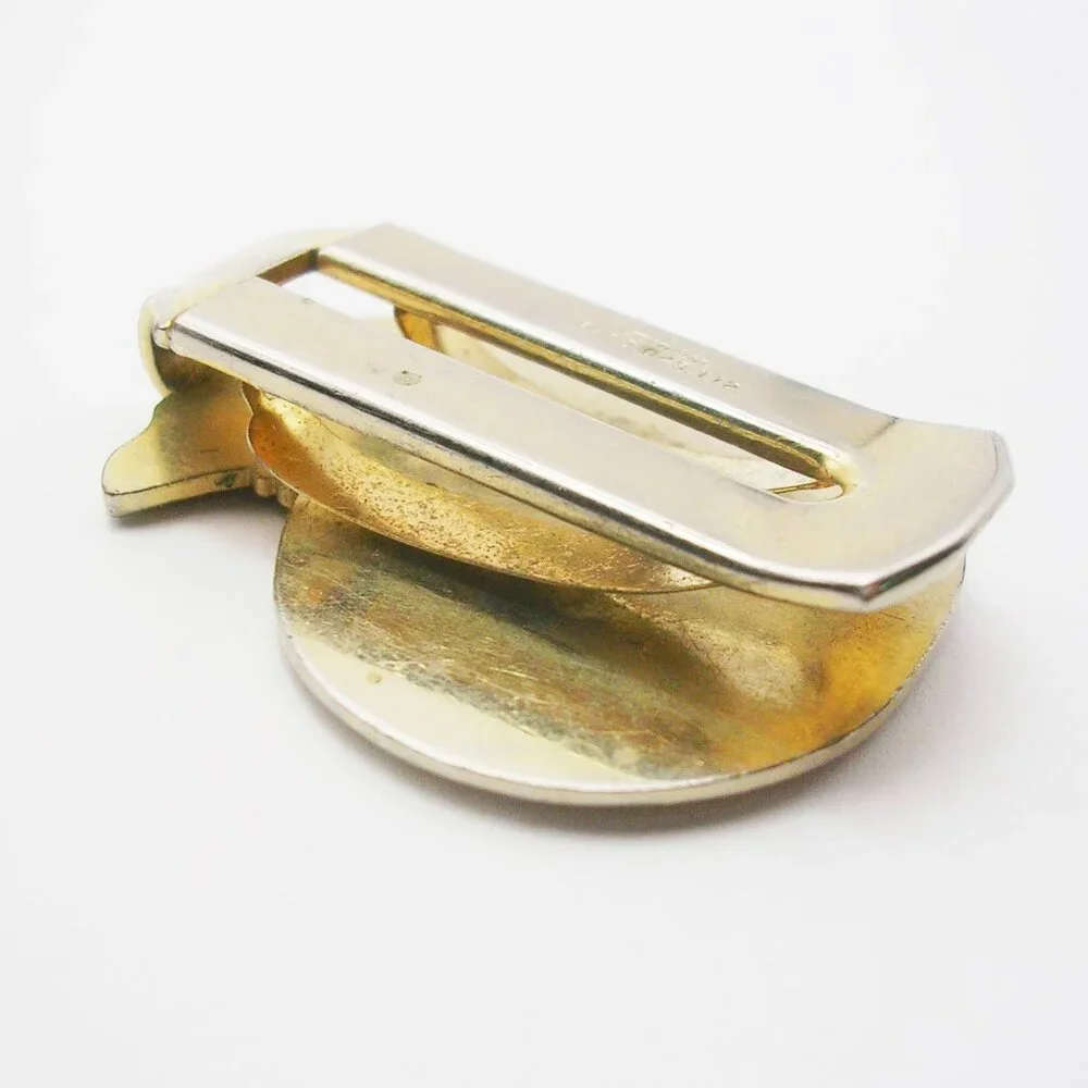 Vintage Anson Money Clip Bag gold tone Banknote Holder Dollar Symbol